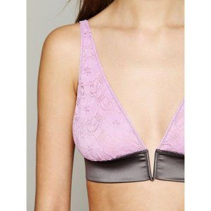 FREE PEOPLE | NWOT Satin & Lace V-Wire Bralette, S